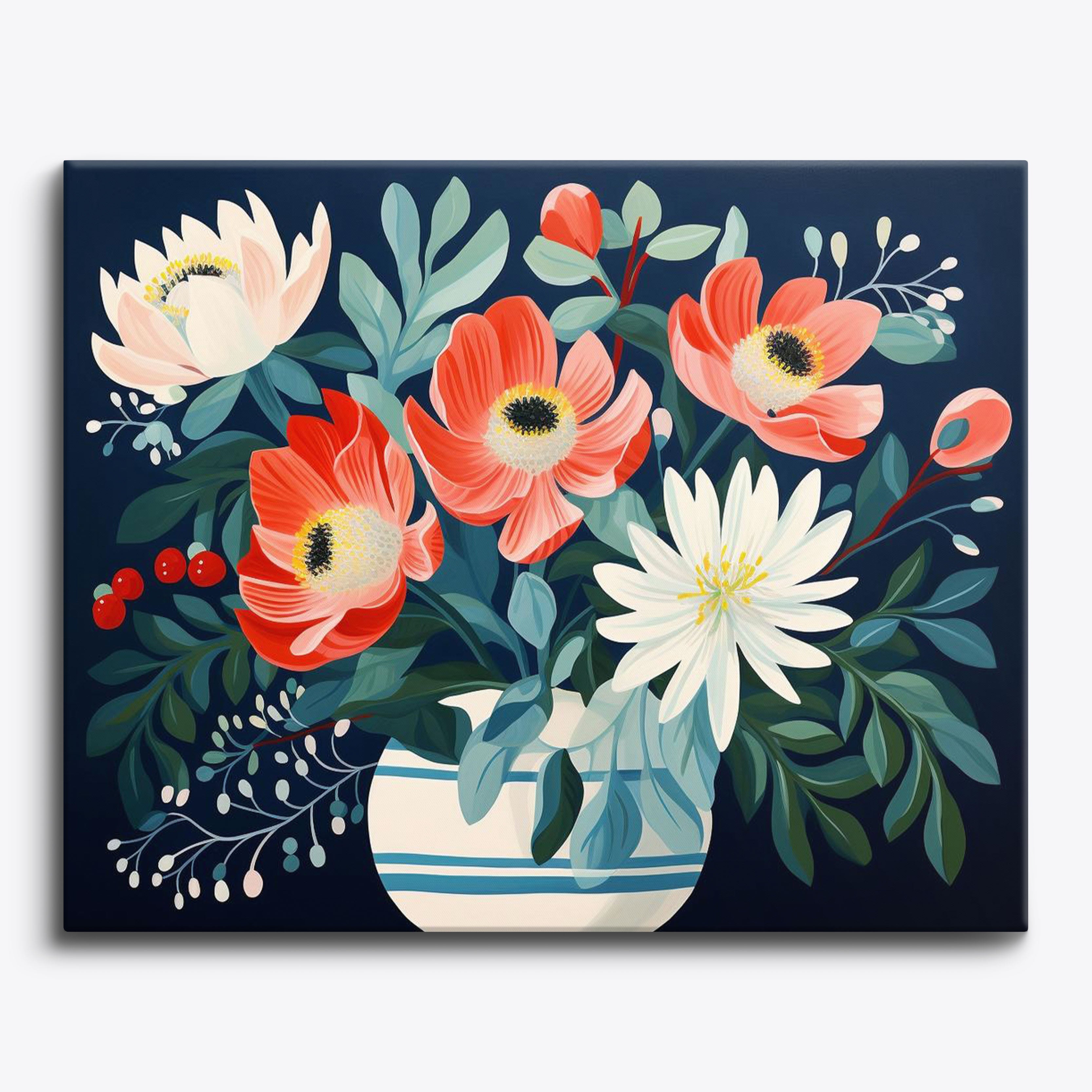 Folk Art Blossoms No Frame / 24 colors