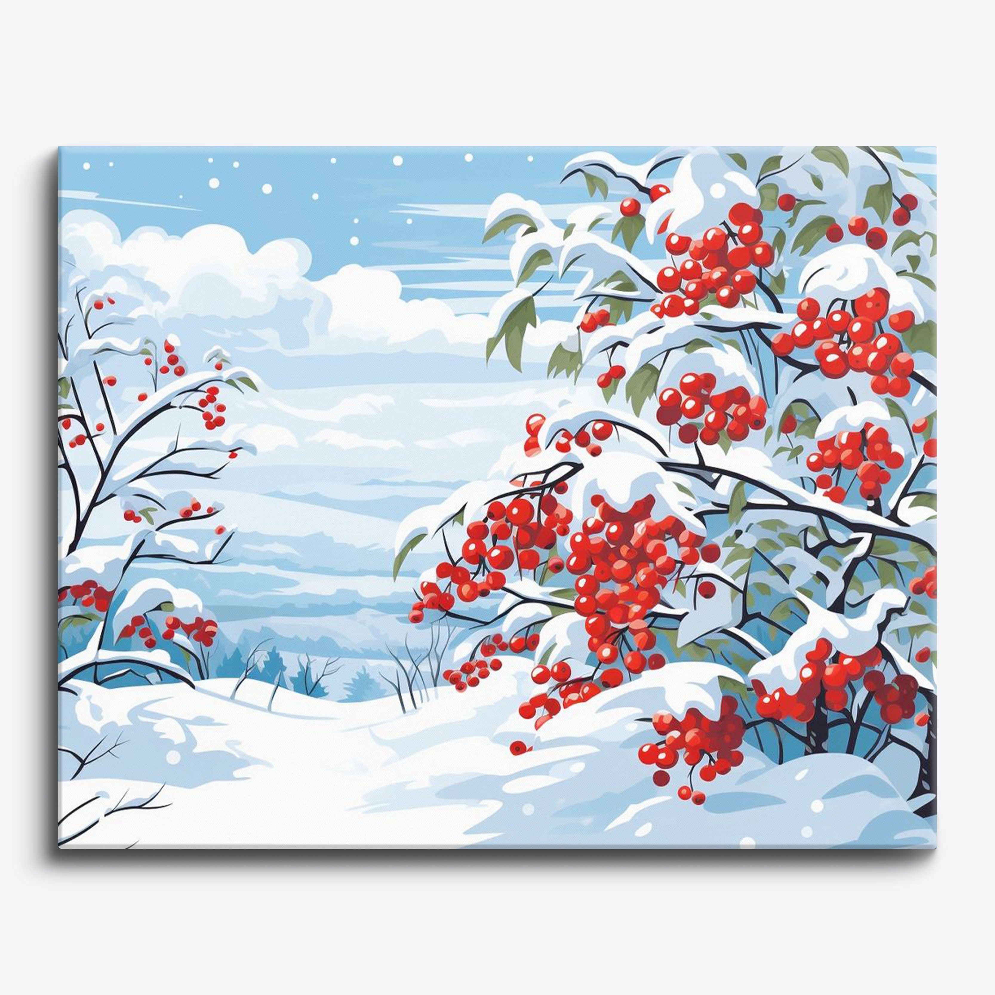 Snowy Red Berries No Frame / 24 colors