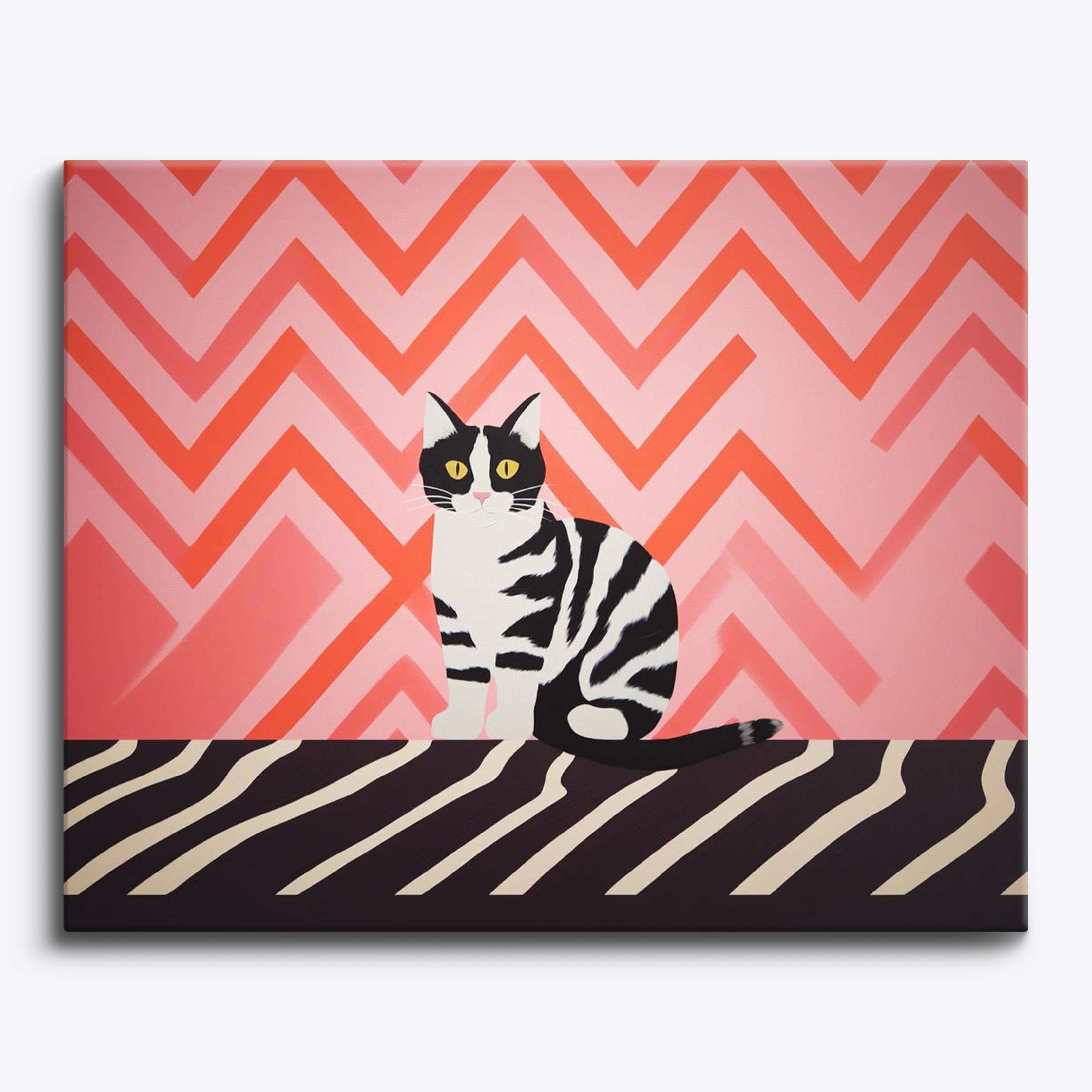 Striped Cat No Frame / 24 colors