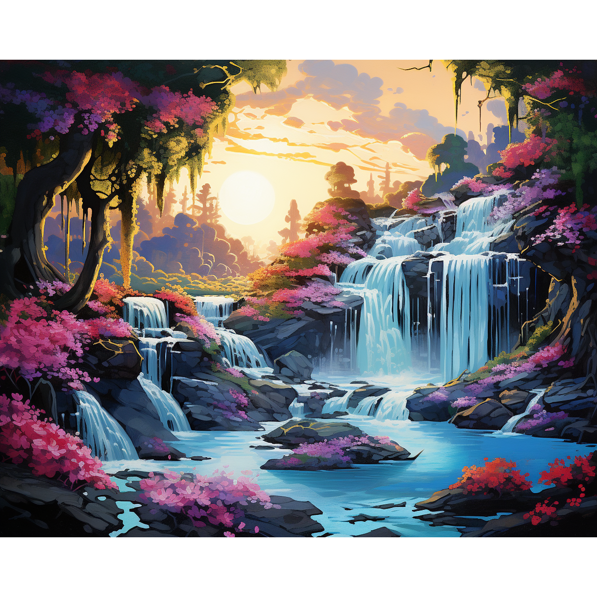 Floraler Wasserfall