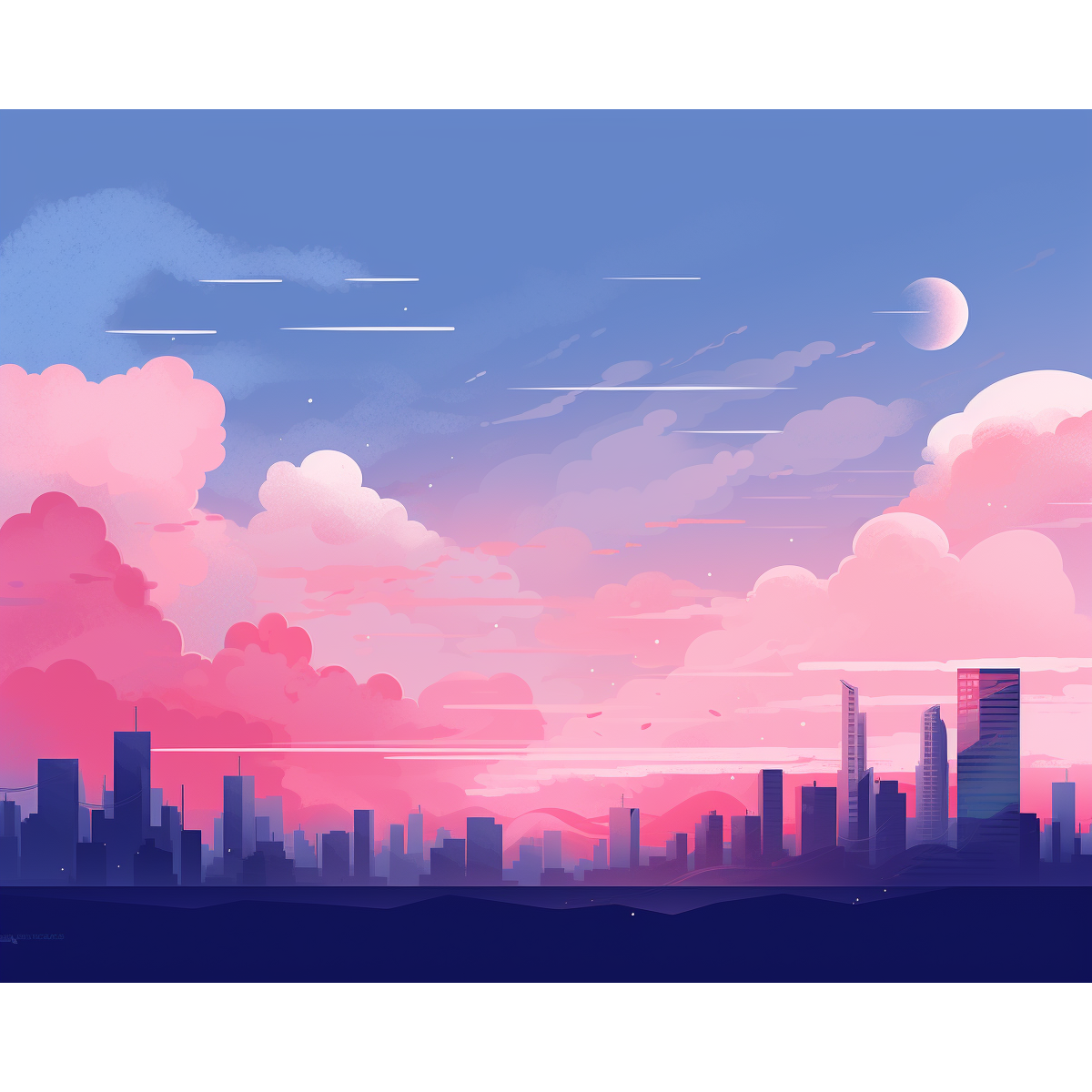 Pastellfarbene Skyline