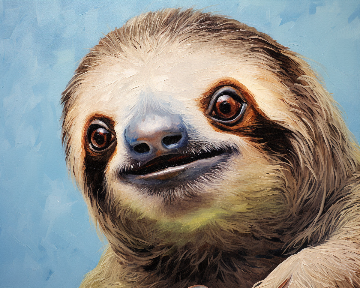 Smiling Sloth In Blue